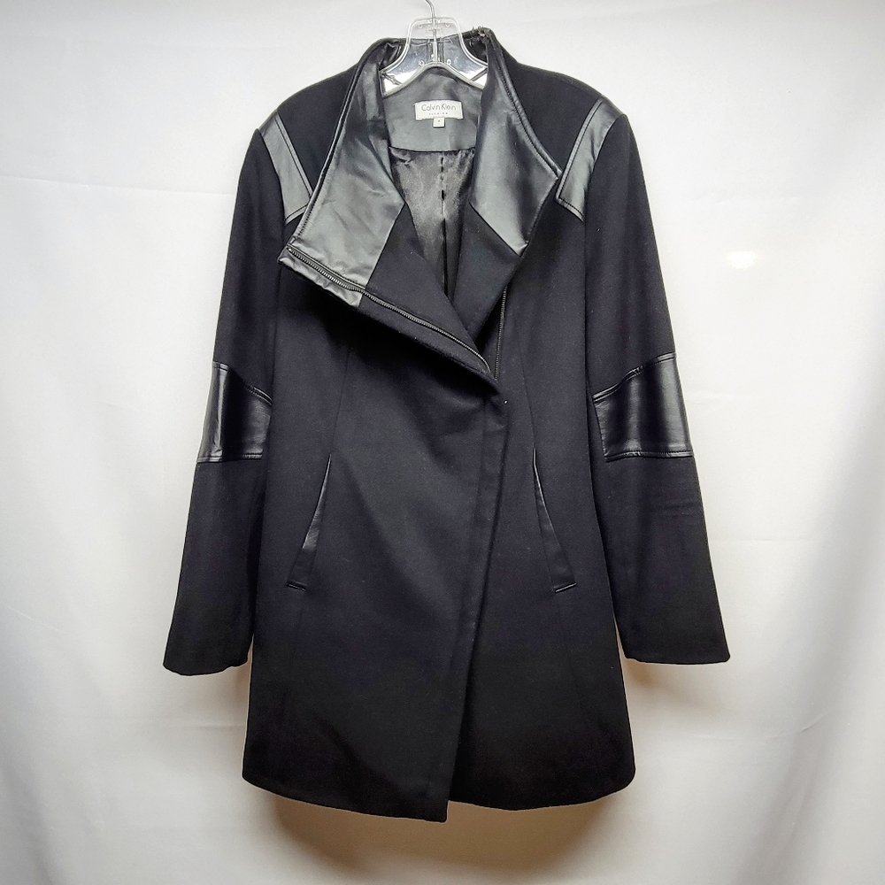 Calvin Klein Women's Asymmetrical Wool Zip Coat